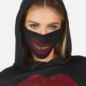 Lauren Moshi crystal lip face masks.